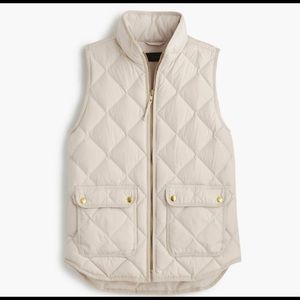 J. Crew Ivory Quilted Puffer Vest Size Small